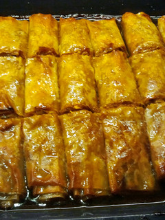 A picture of Baklava with pumpkin.