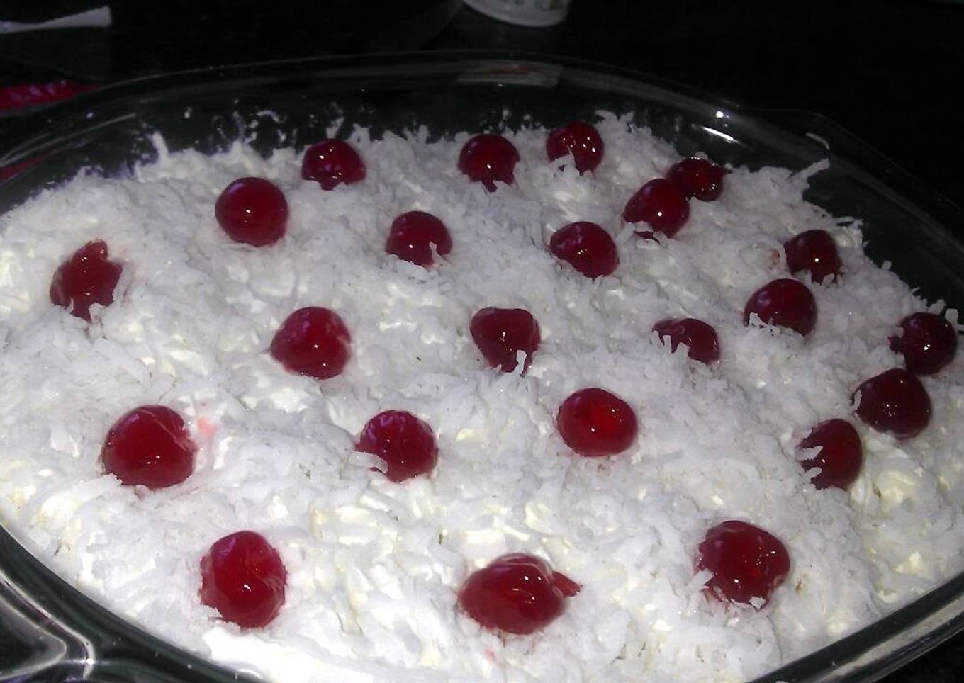 Coconut, Pineapple and Cherry Delight.