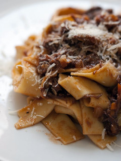 A picture of Tagliatelle with bolognese.