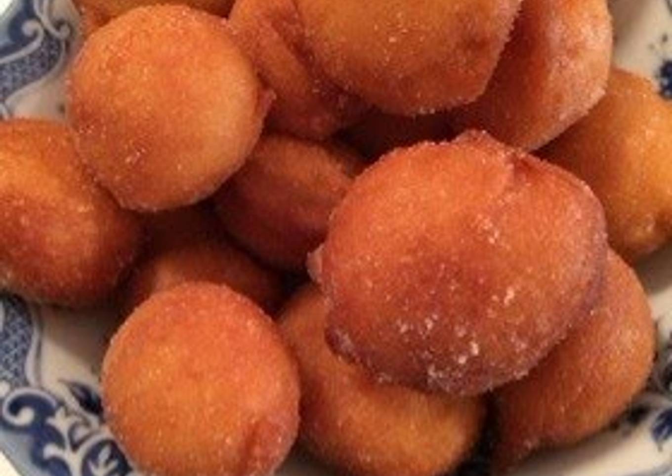 Roly Poly Doughnuts Made with Pancake Mix