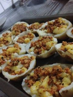 Una foto de Rellenos de papas Con chorizo