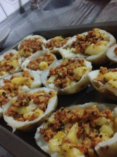 Una foto de Rellenos de papas Con chorizo
