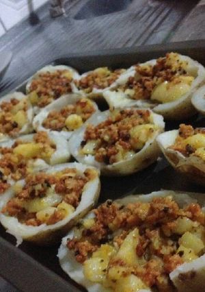 Una foto de Rellenos de papas Con chorizo