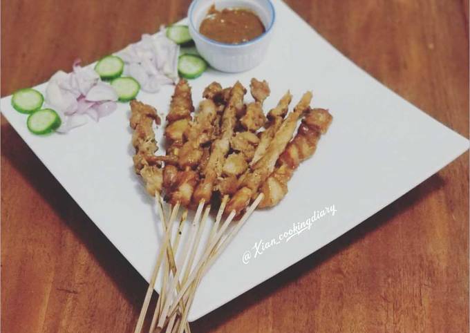 Resep membuat Sate Ayam bumbu kacang (simple dan enak)  nikmat