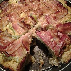 Tomitio cauliflower and bacon pie A picture of Tomitio cauliflower and bacon pie.