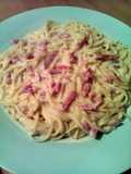 Vickys Spaghetti Carbonara with Vegan Option GF DF EF SF NF