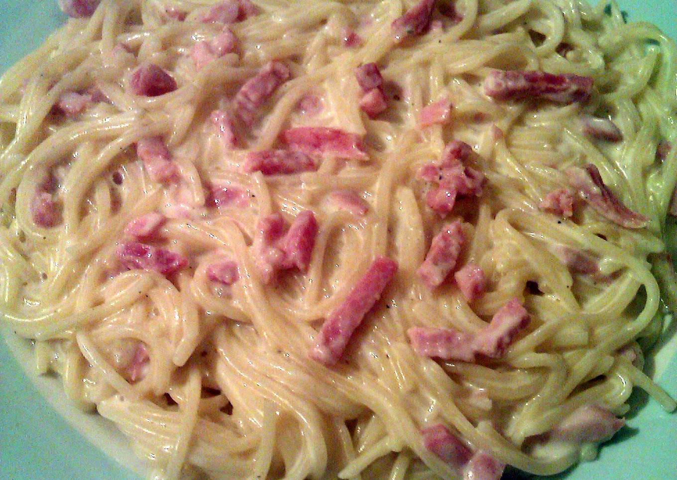 Vickys Spaghetti Carbonara with Vegan Option GF DF EF SF NF