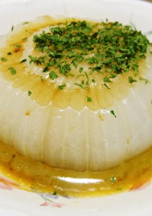 A picture of Super Easy! Whole Onion Steamed in a Microwave.