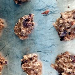 A picture of Peanutbutter cranberry protein cookies.
