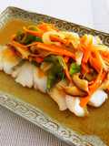 Pacific Cod and Vegetables with Sweet Vinegar Ankake Sauce