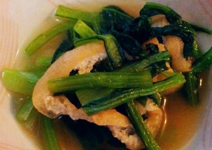 Recipe of Award-winning Versatile Boiled Komatsuna and Aburaage