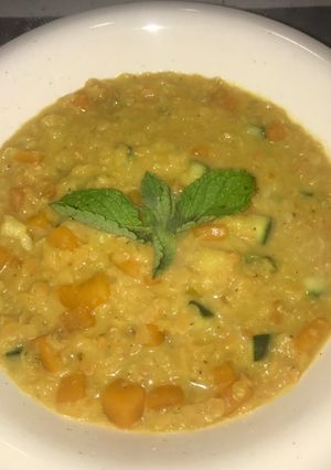 Una foto de Lentejas rojas guisadas (vegano)