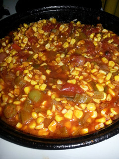 A picture of Fried corn succotash.