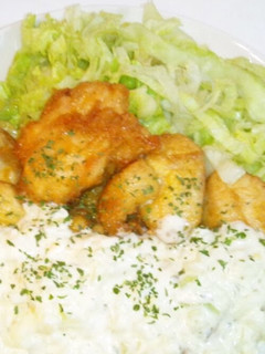 A picture of Easy Chicken Nanban with Sushi Vinegar and Tartar Sauce.
