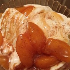 A picture of Carmalized peaches.