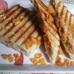 Cornflakes veg sandwich A picture of Cornflakes veg sandwich.