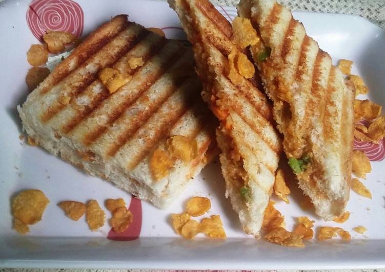 Cornflakes veg sandwich