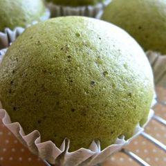 Matcha Steamed Bread with Pancake Mix A picture of Matcha Steamed Bread with Pancake Mix.