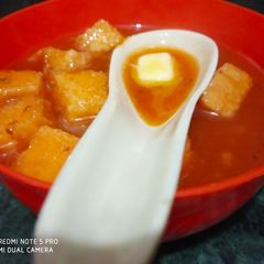 A picture of Tomato Carrot Soup.