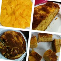 A picture of Basic Orange Cake with fresh orange peel.