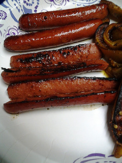 A picture of Split hotdogs.