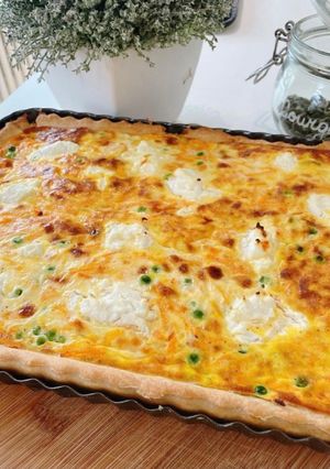 Une photo de Quiche pois et carottes et chèvre