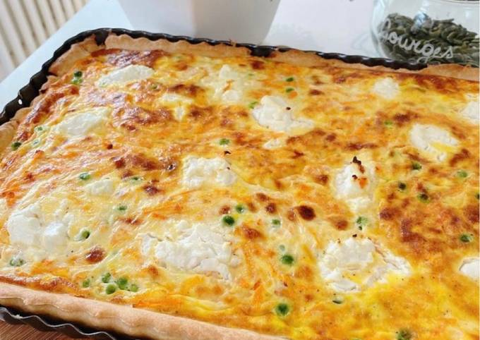 Quiche pois et carottes et chèvre