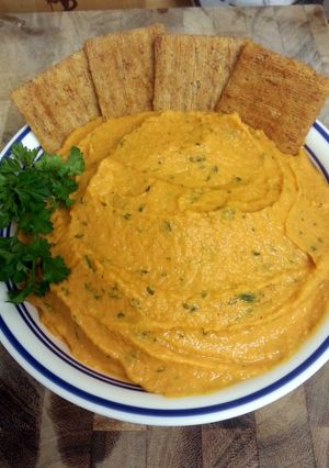 A picture of Roasted Red Pepper Hummus.