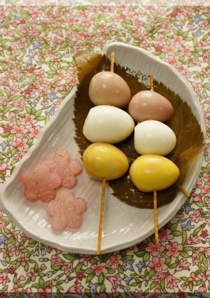 A picture of Tri-Colour Quail Eggs & Plum Daikon.