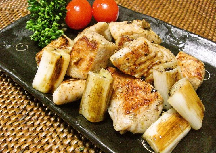 Recipe of Quick Chicken and Leek with Yuzu Pepper Paste