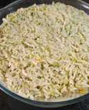 Arroz con cebollas y brócoli