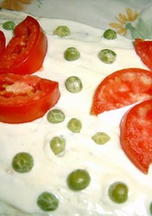A picture of Salad olivieh perfect for summer.