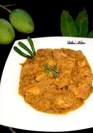 কাঁচা আম দিয়ে মুরগির মাংস ভুনা রেসিপির প্রধান ছবি