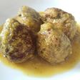 Albóndigas en crema de calabacín y cúrcuma