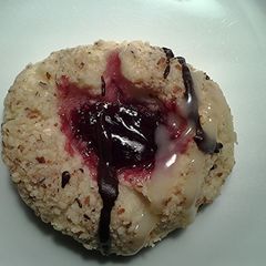 A picture of Raspberry Almond Thumbprint Cookies.