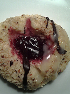 A picture of Raspberry Almond Thumbprint Cookies.