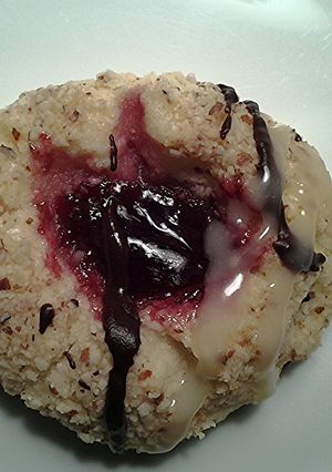 A picture of Raspberry Almond Thumbprint Cookies.