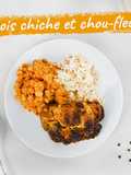 Dhal de lentille corail, pois chiche et chou-fleur rôti