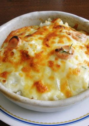 A picture of Easy Rosemary and Sausage Rice Gratin (Doria).