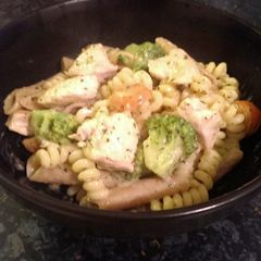 A picture of Sophie's Broccoli, chicken, tomato creamy basil pasta.