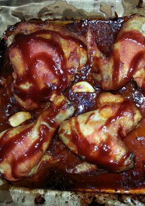 A picture of Sweet and spicy baked chicken.