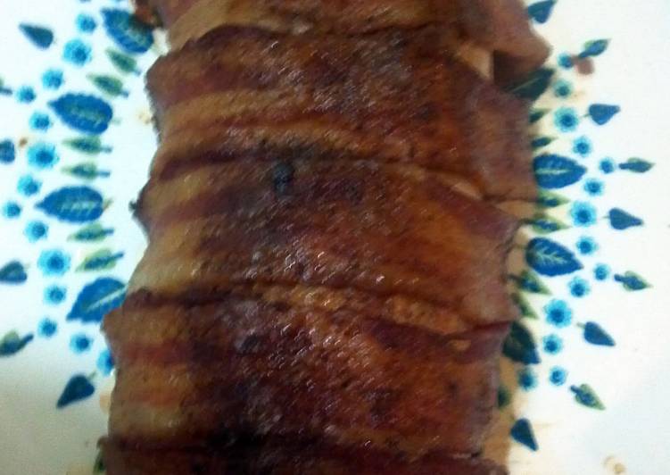 Bacon wrapped pork loin