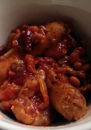 A picture of Sophie's sausage, bean and Guinness stew.