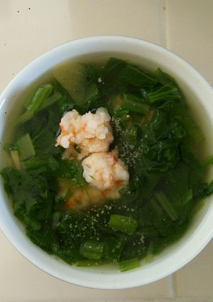 Hình của món Canh cải xanh nấu tôm.