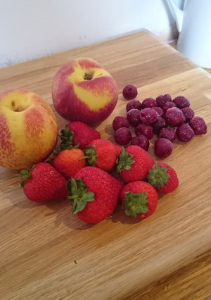 A picture of Cherry Strawberry and Nectarine Smoothie.