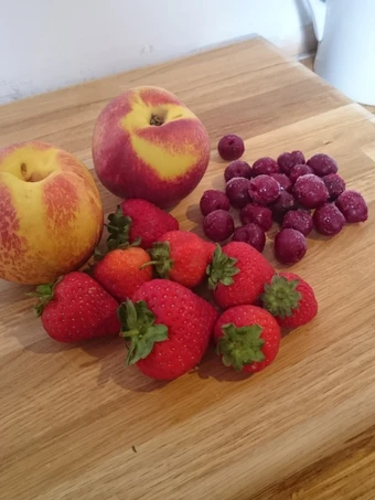 Easy Ways Prepare|Recipe} Cherry Strawberry and Nectarine Smoothie the Delicious, So Delicious