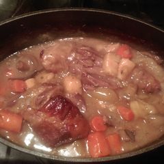 A picture of Mandys oven braised lamb shanks.