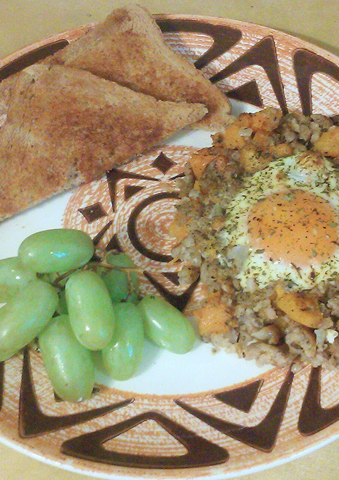 A picture of Butternut Squash Hash N' Eggs.