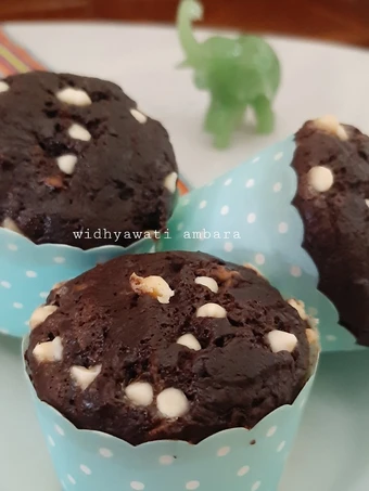 Cara Simple Membikin Resep  Banana-Choco Muffin (teflon, no-mixer) / Muffin Coklat Pisang yang Enak Banget, Bikin Ketagihan