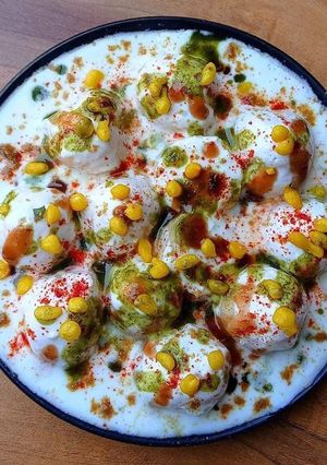 A picture of Dahi vada recipe | dahi bhalla recipe.